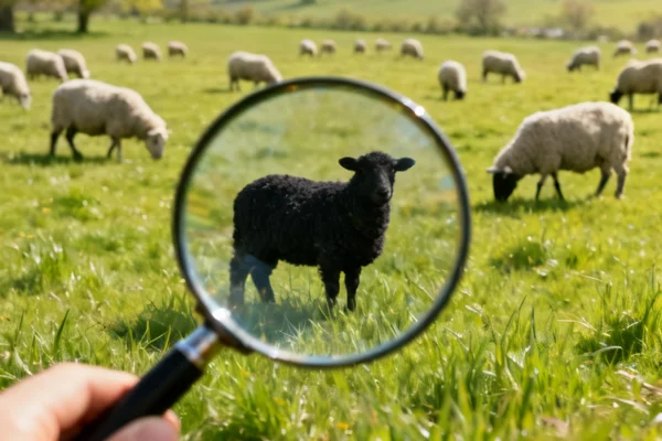 schwarzes Schaf im Visier