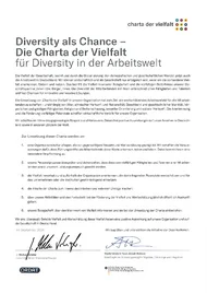 Charta der Vielfalt Charta der Vielfalt